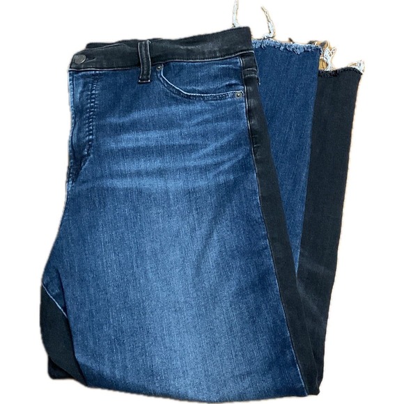 GAP True Skinny Ankle High Rise Two Tone Blue Black Jeans Women's Size 35 / 20 R - Picture 1 of 9